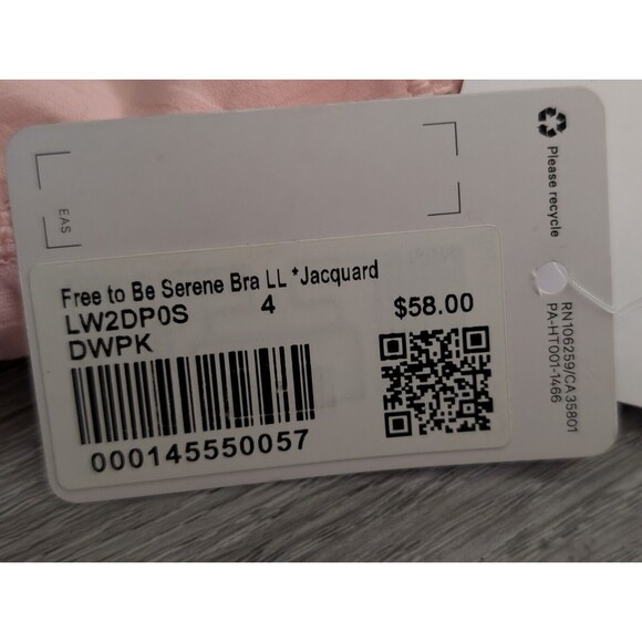 Lululemon Womens Bra Size 4 Free to Be Serene Longline Jaquard C/D NWT Ship Fast - Picture 7 of 15
